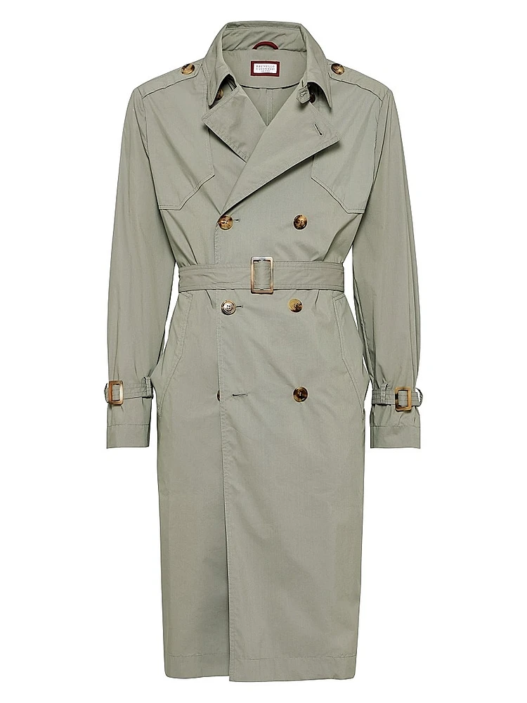 Lightweight Water Resistant Techno Cotton Unlined Trenchcoat