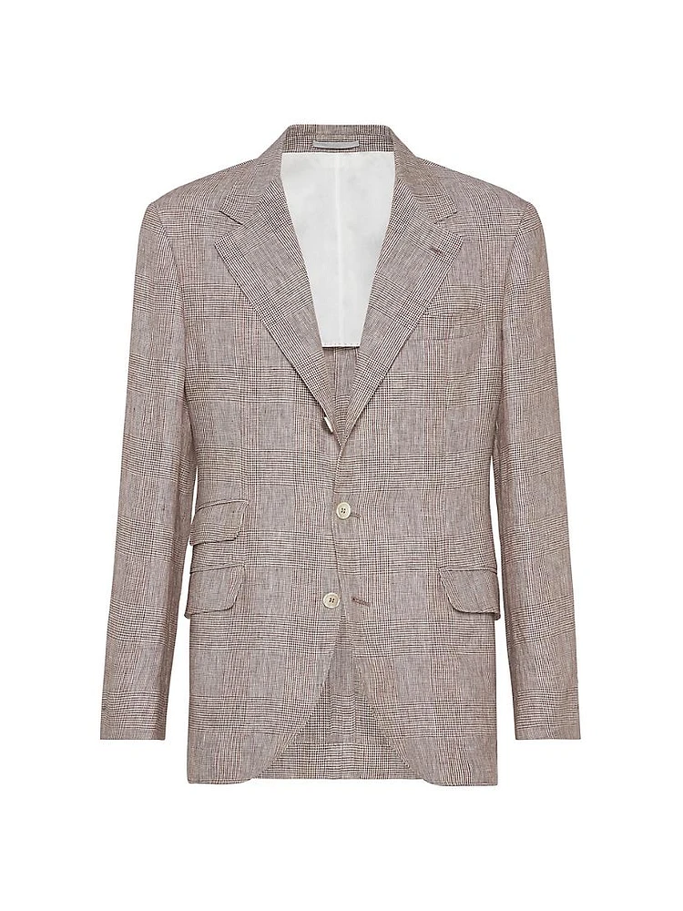 Linen Prince of Wales Deconstructed Cavallo Blazer