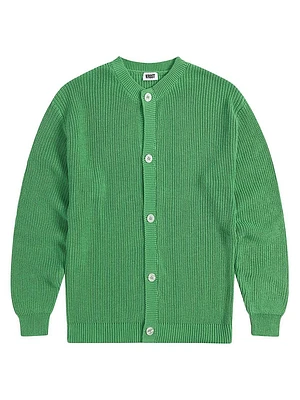 Rib Knit Crewneck Cardigan