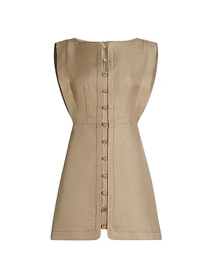 Cinderford Linen-Blend Sleeveless Minidress