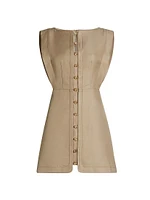 Cinderford Linen-Blend Sleeveless Minidress