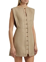 Cinderford Linen-Blend Sleeveless Minidress