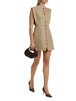 Cinderford Linen-Blend Sleeveless Minidress