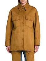 Alter Faux-Suede Button-Front Overshirt