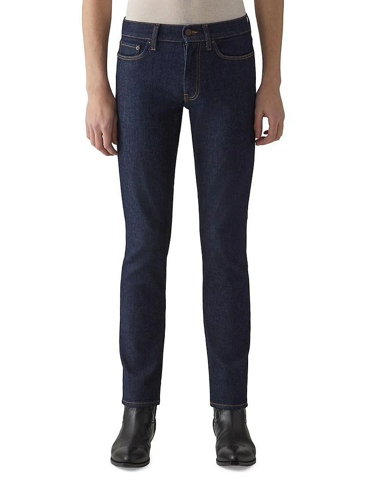 Stretch-Denim Mid-Rise Slim-Fit Jeans