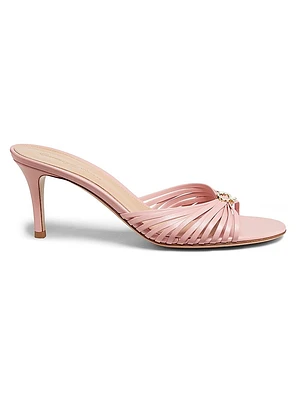 70MM Logo Leather Slip-On Sandals