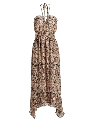 Gabriela Printed Halterneck Midi-Dress