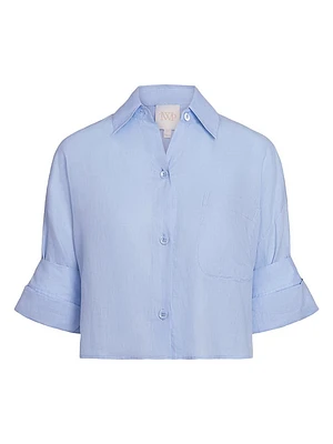 Next Ex Cotton-Silk Button-Front Shirt