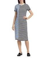 Multi-Stripe T-Shirt Dress
