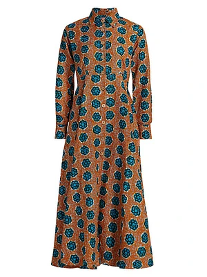 Fayo Printed A-Line Midi-Dress