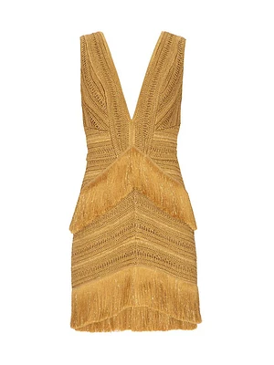 Pampas Fringed Sheath Minidress