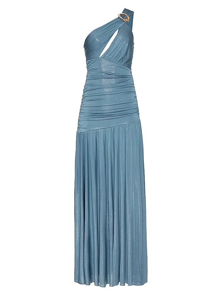 Dune Ruched Jersey One-Shoulder Gown