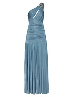 Dune Ruched Jersey One-Shoulder Gown