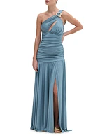 Dune Ruched Jersey One-Shoulder Gown