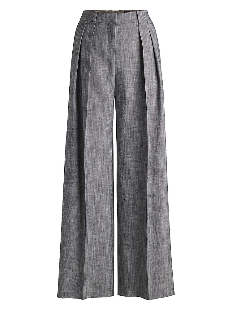 Regular-Fit Trousers with Pleated Front
