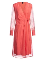 Wrap Dress with Sheer Detailing