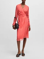 Wrap Dress with Sheer Detailing