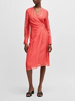 Wrap Dress with Sheer Detailing