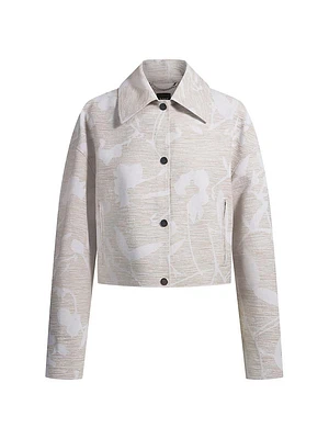 Relaxed-Fit Blazer with Floral Structure