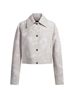 Relaxed-Fit Blazer with Floral Structure