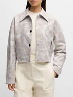 Relaxed-Fit Blazer with Floral Structure