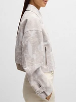 Relaxed-Fit Blazer with Floral Structure