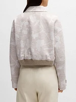 Relaxed-Fit Blazer with Floral Structure