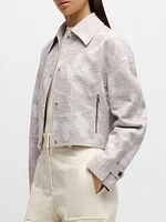 Relaxed-Fit Blazer with Floral Structure