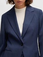 Regular-Fit Blazer Micro-Check Virgin Wool