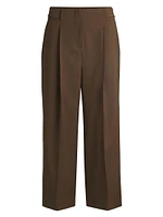Regular-Fit High-Waisted Trousers Wool