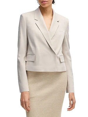 Regular-Fit Blazer Melange Stretch Fabric