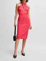 Twist-Detail Dress Stretch Fabric