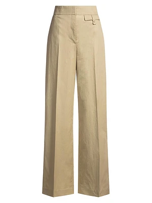 High-Waisted Regular-Fit Trousers