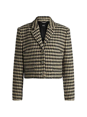 Cropped Regular-Fit Jacket Tweed