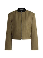 Relaxed-Fit Jacket Herringbone Stretch Fabric