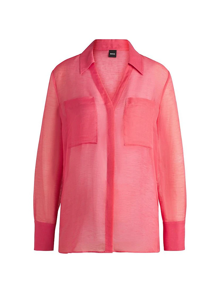 V-Neck Blouse Ramie
