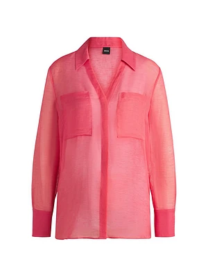 V-Neck Blouse Ramie