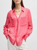 V-Neck Blouse Ramie
