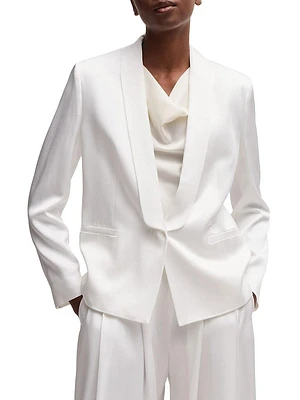 Relaxed-Fit Blazer with Shawl Lapels