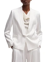 Relaxed-Fit Blazer with Shawl Lapels