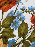 Floral Linen Midi-Dress