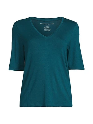 Knit V-Neck T-Shirt