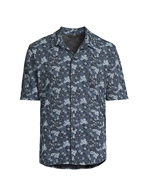 Abstract Print Cotton Short-Sleeve Shirt