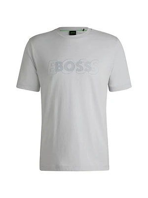 Cotton-Jersey T-Shirt with Double Logo Artwork