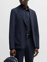 Slim-Fit Shirt Geometric-Print Performance-Stretch Fabric
