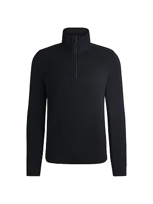 Zip-Neck Sweater with Softshell Trims