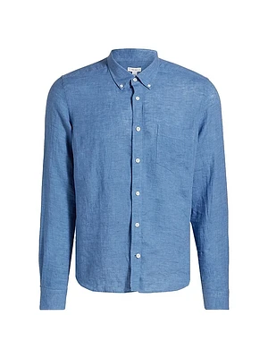Queens Linen Button-Down Shirt