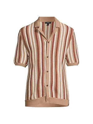 Carrington Striped Crochet Shirt