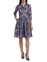 Audrey Marakesh Tile Cotton Shirtdress