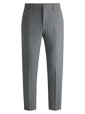 Slim-Fit Trousers Pinstripe Stretch Fabric